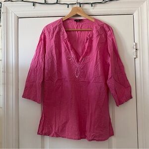 Atmosphere Beach Pink Bead Embroidered Blouse